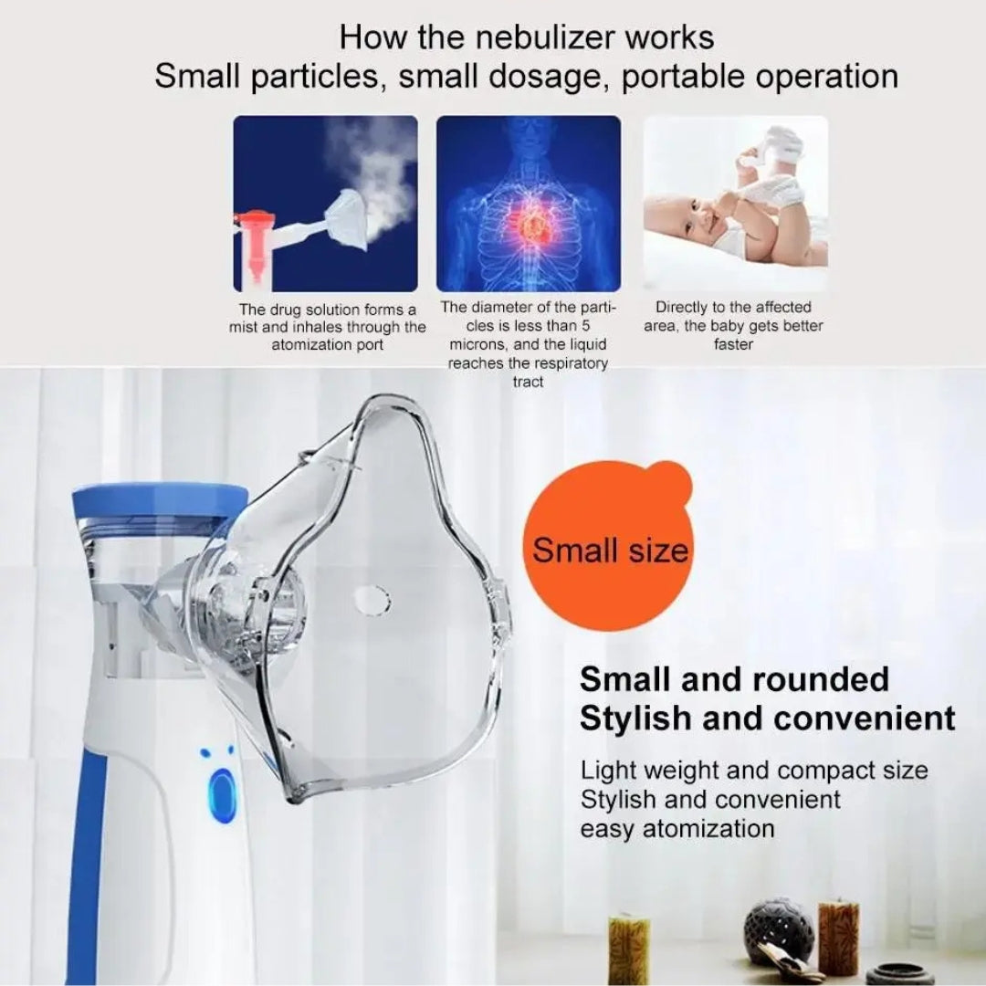 Upyogaa Portable Mesh Nebulizer for Quick, Silent & Effective Respiratory Relief | Rechargeable, Ultra-Quiet, Travel-Friendly Nebulizer for Adults & Kids