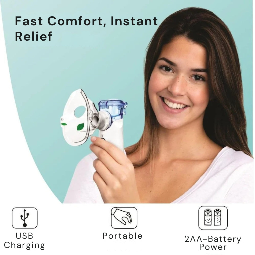 Upyogaa Portable Mesh Nebulizer for Quick, Silent & Effective Respiratory Relief | Rechargeable, Ultra-Quiet, Travel-Friendly Nebulizer for Adults & Kids