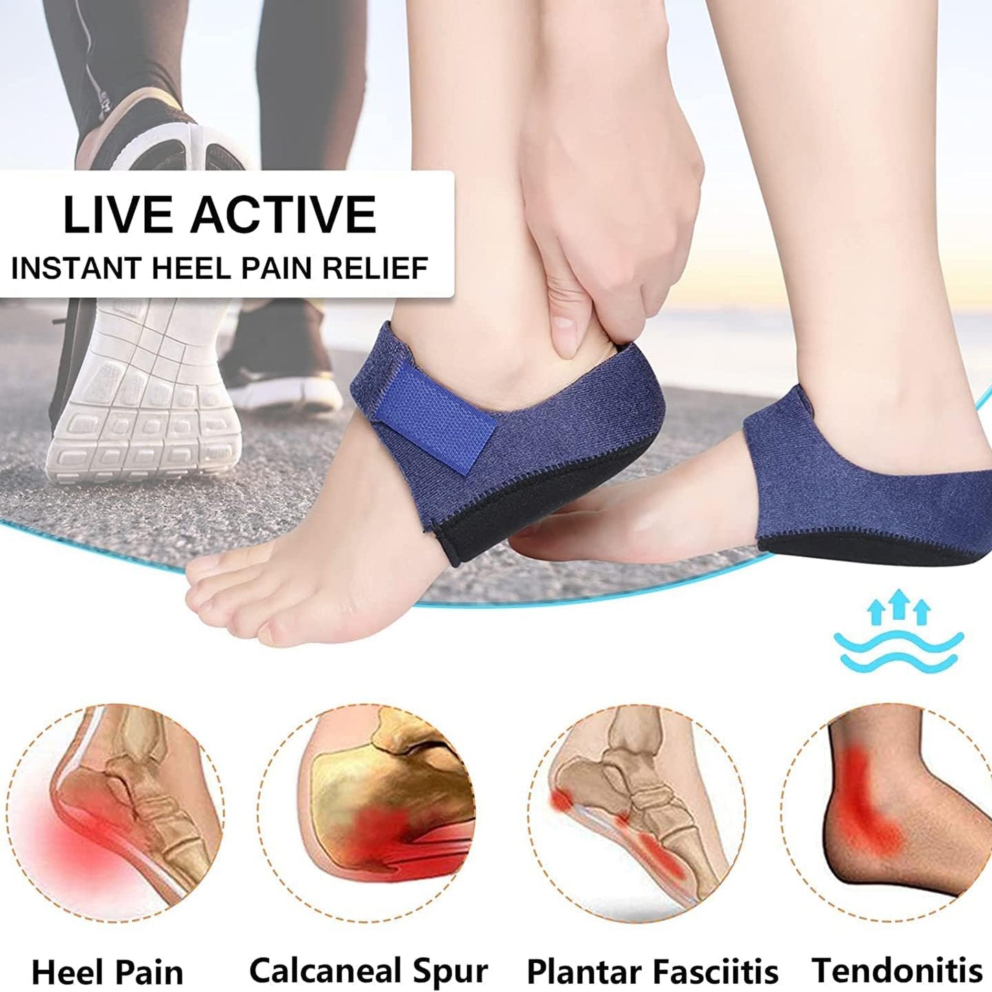 Upyogaa Gel Heel Cups – Silicone Heel Pad for Ankle & Heel Support (Pair)