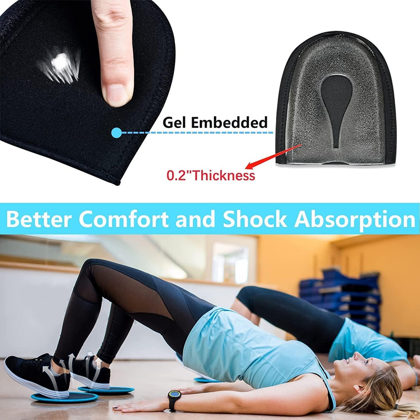 Upyogaa Gel Heel Cups – Silicone Heel Pad for Ankle & Heel Support (Pair)