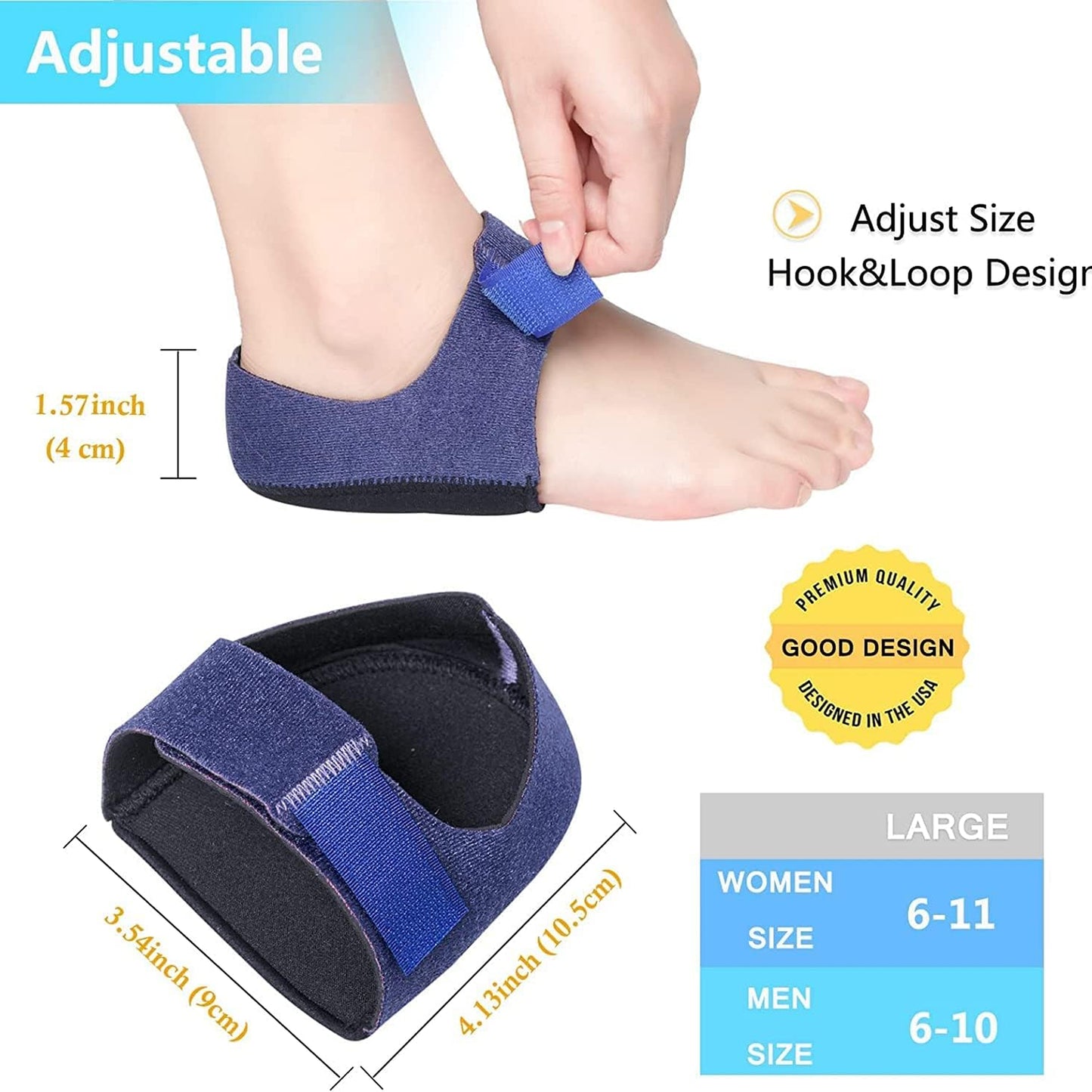 Upyogaa Gel Heel Cups – Silicone Heel Pad for Ankle & Heel Support (Pair)