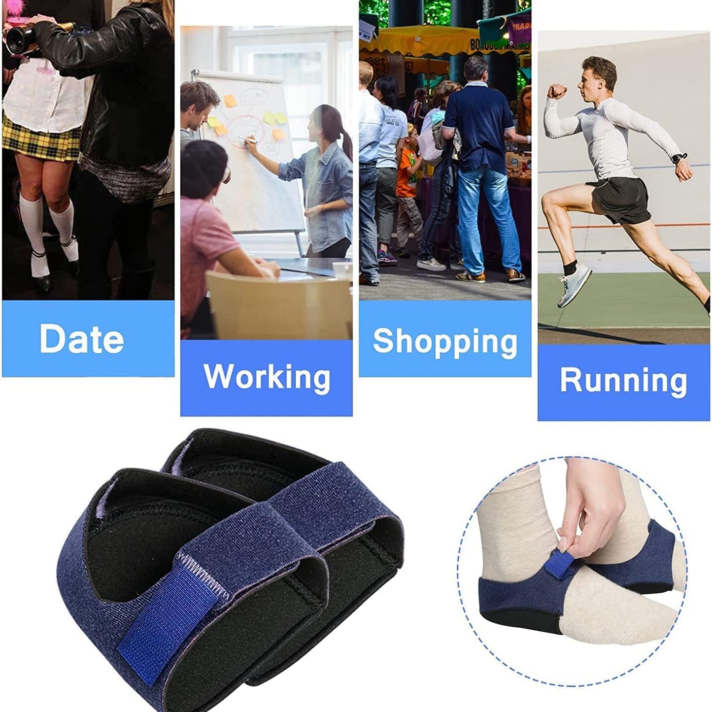 Upyogaa Gel Heel Cups – Silicone Heel Pad for Ankle & Heel Support (Pair)