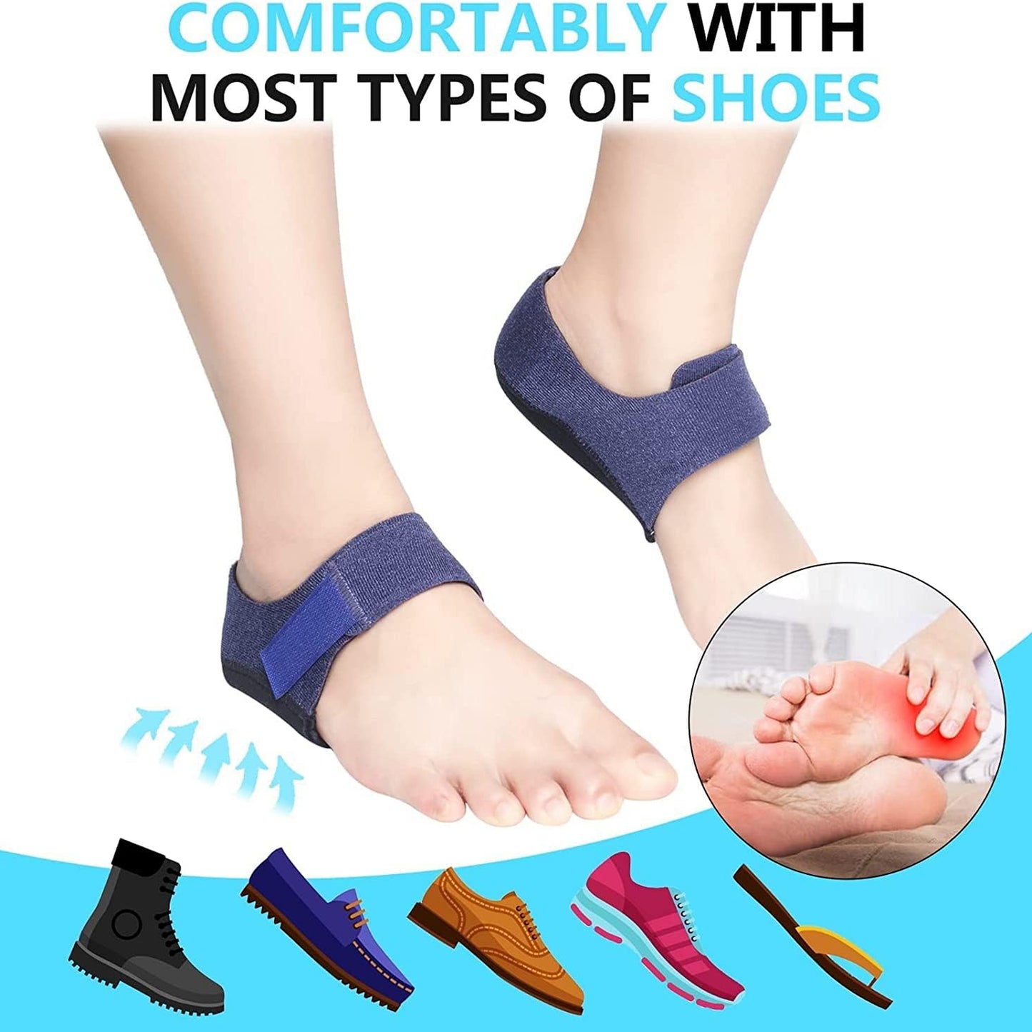 Upyogaa Gel Heel Cups – Silicone Heel Pad for Ankle & Heel Support (Pair)