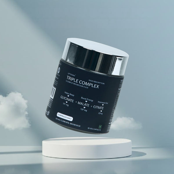 Upyogaa Triple Magnesium Complex | 300 mg Elemental Magnesium | 90 Veg Capsules