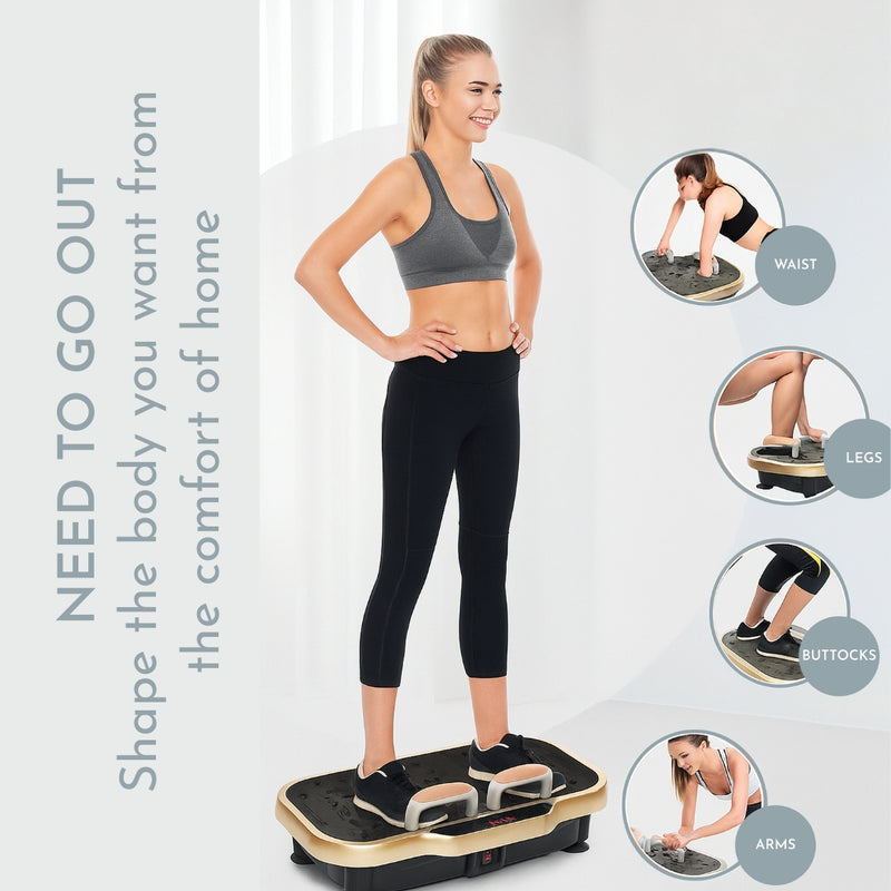 Upyogaa Vibration Plate Exercise Machine – Full-Body Workout, Lymphatic Drainage, 8000 Vibrations/min | 200 Speed Levels | Power - 200Watt | 140 KG-190 KG Capacity | 1 Year Warranty