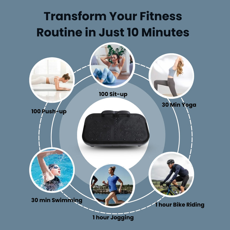 Upyogaa Vibration Plate Exercise Machine – Full-Body Workout, Lymphatic Drainage, 8000 Vibrations/min | 200 Speed Levels | Power - 200Watt | 140 KG-190 KG Capacity | 1 Year Warranty