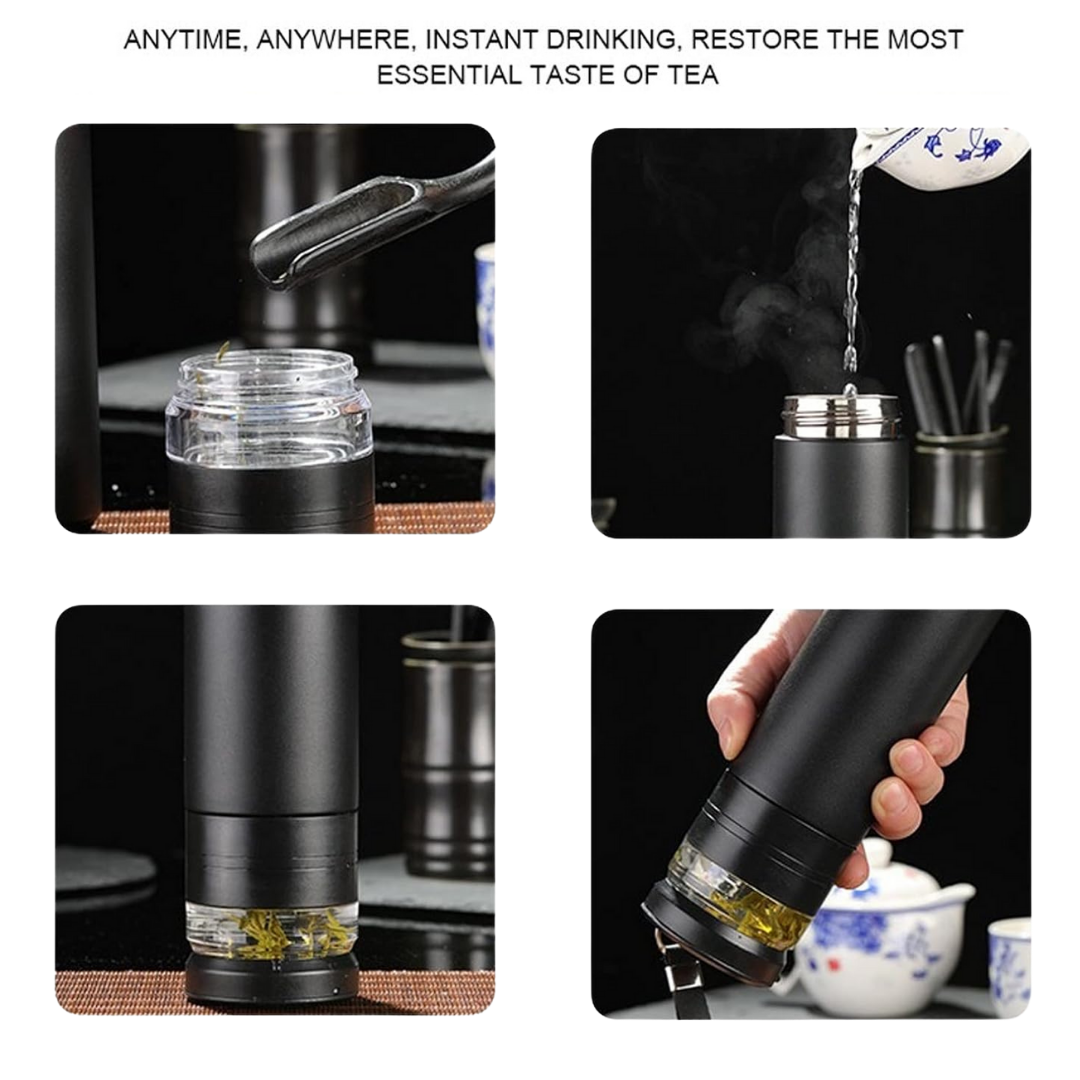 Stainless Steel Vacuum Flask With Tea Separation cup & water bottle