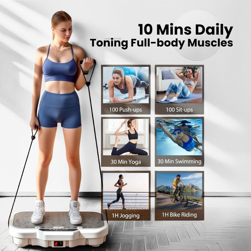 Upyogaa Vibration Plate Exercise Machine – Full-Body Workout, Lymphatic Drainage, 8000 Vibrations/min | 200 Speed Levels | Power - 200Watt | 140 KG-190 KG Capacity | 1 Year Warranty