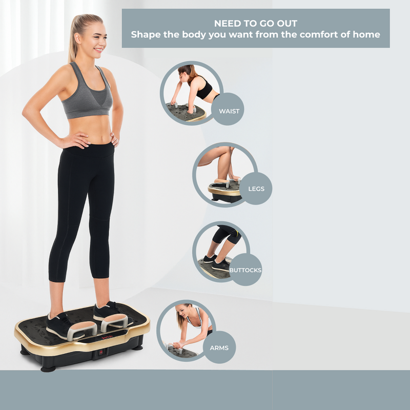 Upyogaa Vibration Plate Exercise Machine – Full-Body Workout, Lymphatic Drainage, 8000 Vibrations/min | 200 Speed Levels | Power - 200Watt | 140 KG-190 KG Capacity | 1 Year Warranty