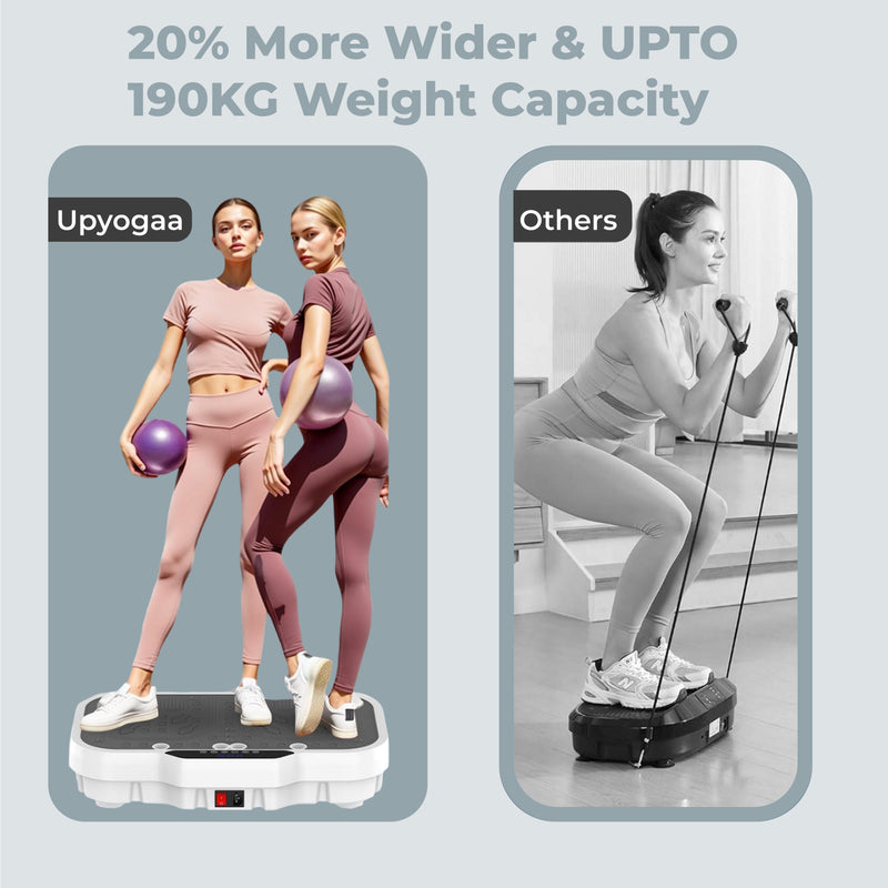 Upyogaa Vibration Plate Exercise Machine – Full-Body Workout, Lymphatic Drainage, 8000 Vibrations/min | 200 Speed Levels | Power - 200Watt | 140 KG-190 KG Capacity | 1 Year Warranty