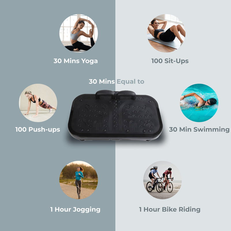 Upyogaa Vibration Plate Exercise Machine – Full-Body Workout, Lymphatic Drainage, 8000 Vibrations/min | 200 Speed Levels | Power - 200Watt | 140 KG-190 KG Capacity | 1 Year Warranty