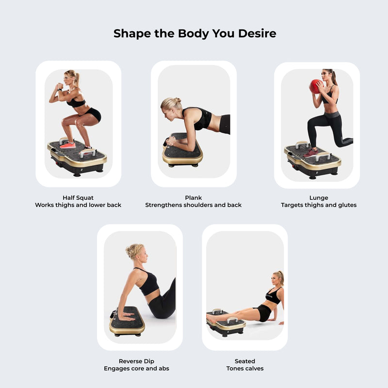 Upyogaa Vibration Plate Exercise Machine – Full-Body Workout, Lymphatic Drainage, 8000 Vibrations/min | 200 Speed Levels | Power - 200Watt | 140 KG-190 KG Capacity | 1 Year Warranty