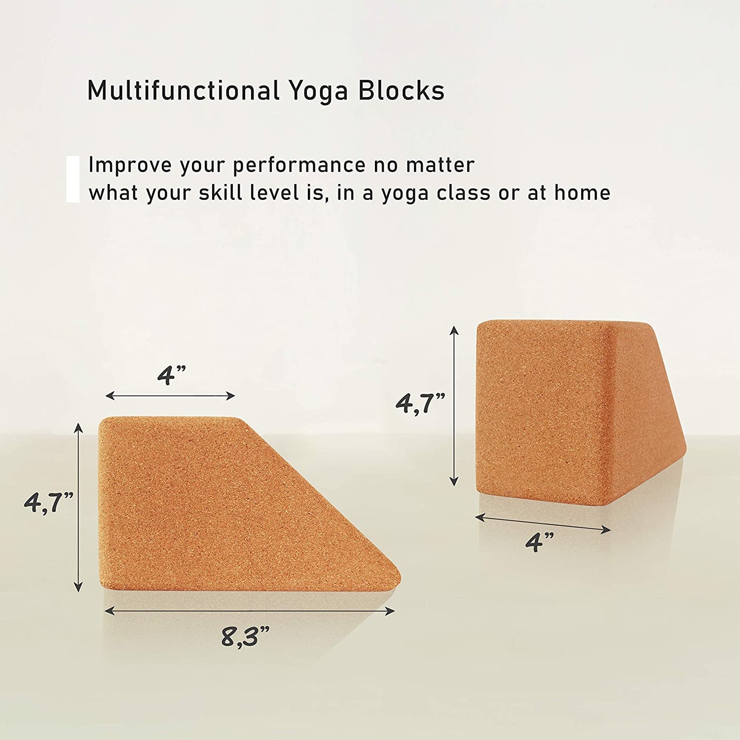 Trapezoid Cork Yoga Block Set of 2