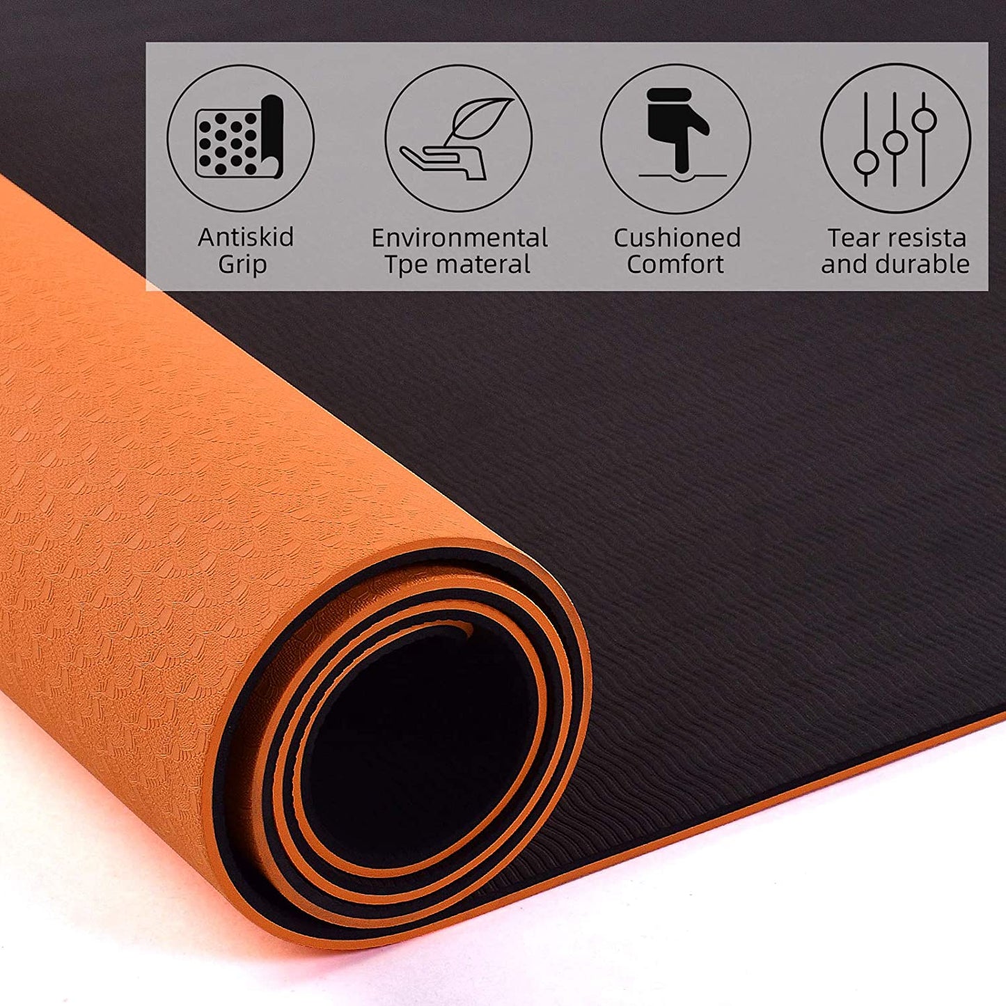 dual color yoga mat orange-upyoga