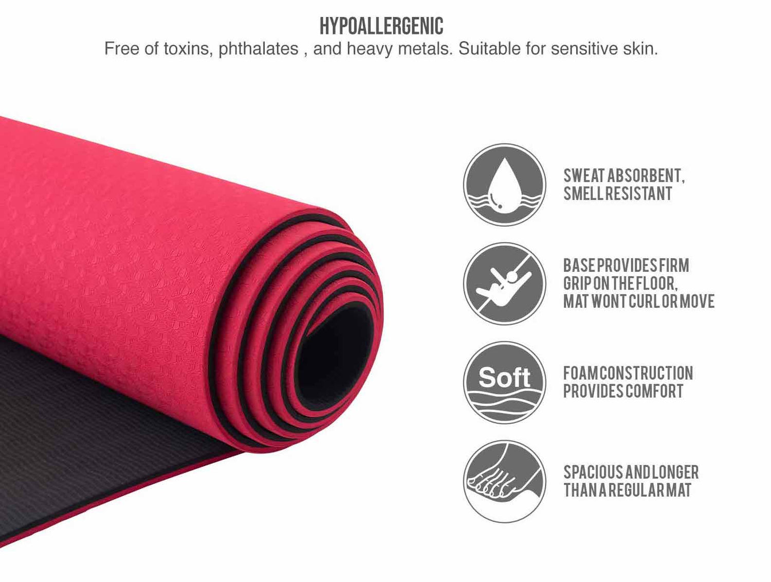 dual color yoga mat red-upyoga